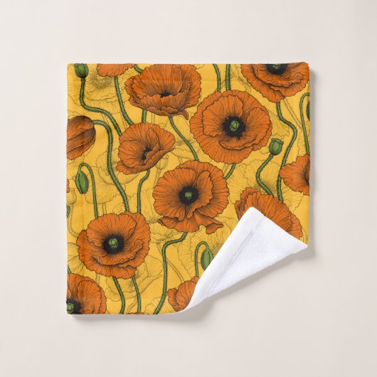 Poppies orange (Gant de toilette)