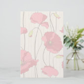 Poppies Patroon Retro Briefpapier (Staand voorkant)