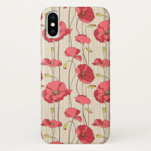 Poppies Patroon Retro iPhone X Hoesje