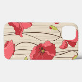 Poppies Patroon Retro Case-Mate iPhone Case (Achterkant (horizontaal))