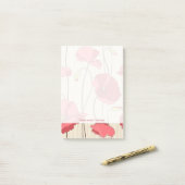 Poppies Patroon Retro Post-it® Notes (Op bureau)