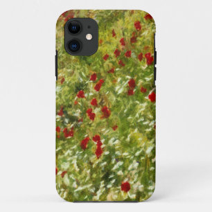 Poppies Pointillisme Style Abstracte kunst iPhone 11 Hoesje