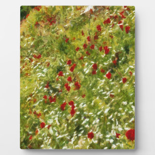 Poppies Pointillisme Style Abstracte kunst Fotoplaat
