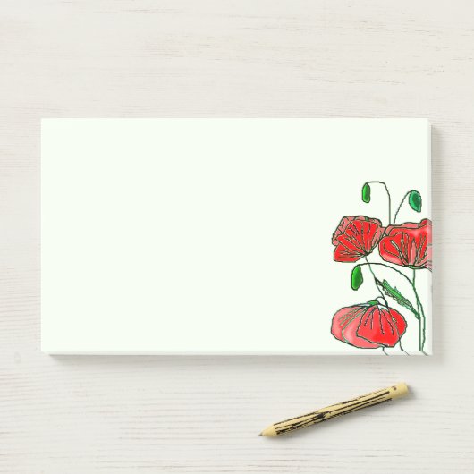 Poppies Post-it® notes (Op bureau)