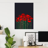 Poppies Poster noir (Bureau à domicile)