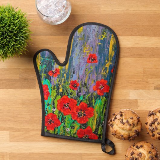 Poppies Pot Holder Ovenwant (Top down)