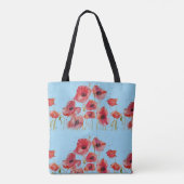Poppies Red Poppies floral Flower Blue sac (Dos)