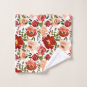 Poppies Roses Roses Rouge Fille tendance (Gant de toilette)