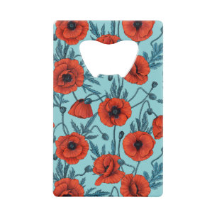 Poppies, rouge et bleu sur le bleu de la piscine