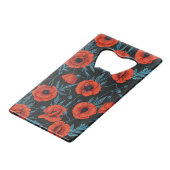 Poppies, rouge et bleu sur noir (Devant Angle)