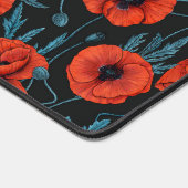 Poppies, rouge et bleu sur noir (Coin)