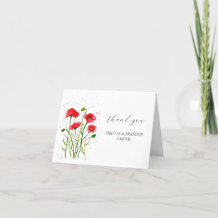 Poppies rouges Pavot Fleur Floral Mariage Merci