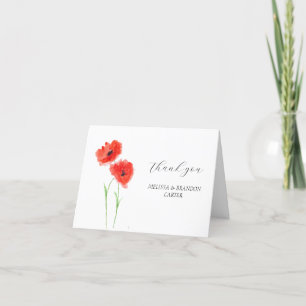 Poppies rouges Pavot Fleur Floral Mariage Merci