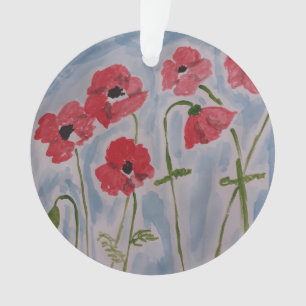 Poppies rouges sauvages Décoration acrylique