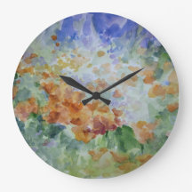 Poppies Sunburst Horloge murale décorative