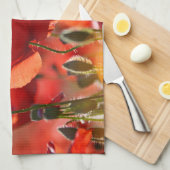 Poppies-veld. Theedoek (Quarter Fold)