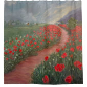 Poppies voor het Storm Douchegordijn (Voorkant)