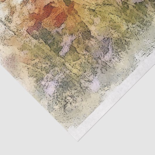 Poppies Waterverf Landscape Decoupage Tissuepapier (Detail)