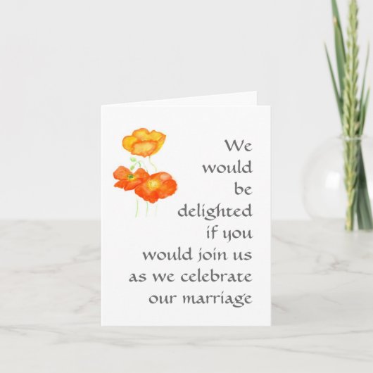 Poppies Wedding Invitation. (Voorkant)