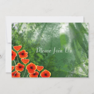 Poppies Wedding Invitation Kaart