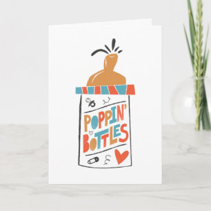 Poppin Bottle Funny Baby shower Kaart