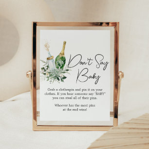 Poppin' Bottles Baby shower Zeg geen Baby Poster
