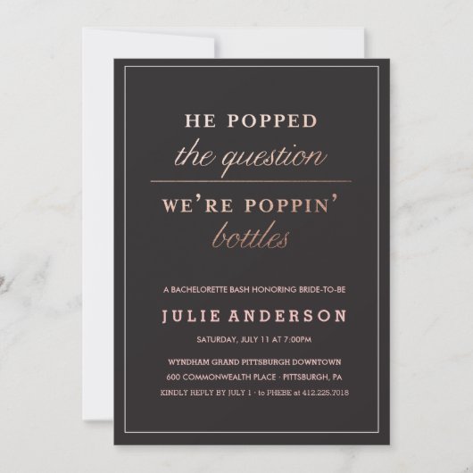 POPPIN' BOTTLES // BACHELORETTE PARTI invitation (Devant)