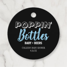 Poppin Bottles Boy Baby shower Favor Tags Bedankjes Labels
