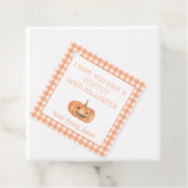 Poppin Halloween Pumpkin Oranje Kind Bedankjes Labels (In situ)