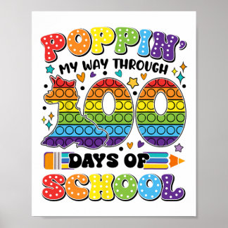 Poppin mijn reis door 100 dagen school Kinderen 10 Poster