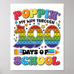 Poppin mijn reis door 100 dagen school Kinderen 10 Poster