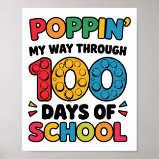 Poppin mijn reis door 100 dagen school Kinderen 10 Poster