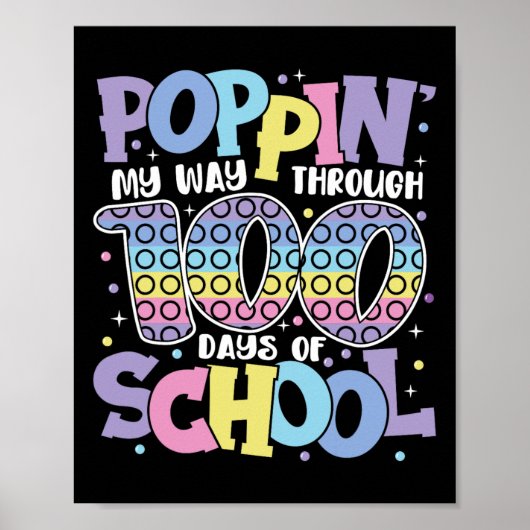 Poppin mijn reis door 100 dagen school Kinderen 10 Poster (Voorkant)