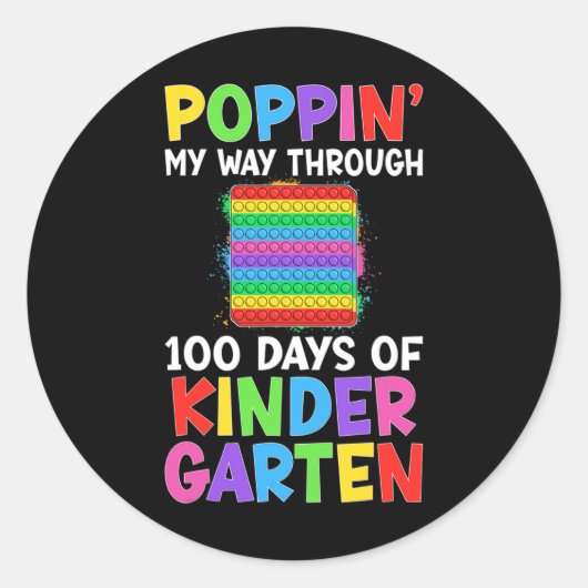 Poppin mijn weg door 100 dagen kindergarten Stu Ronde Sticker (Voorkant)