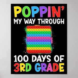 Poppin mijn weg door 100 dagen van school 3e klas poster