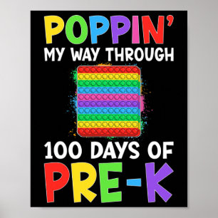 Poppin mijn weg door 100 dagen van school Pre-K Bo Poster
