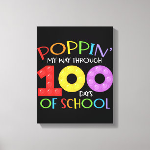 Poppin mijn weg door 100 schooldagen canvas afdruk