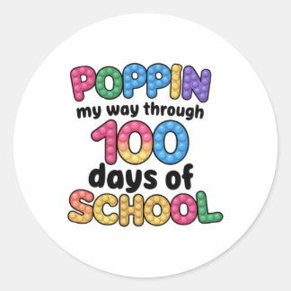 Poppin overleefde 100 dagen school ronde sticker