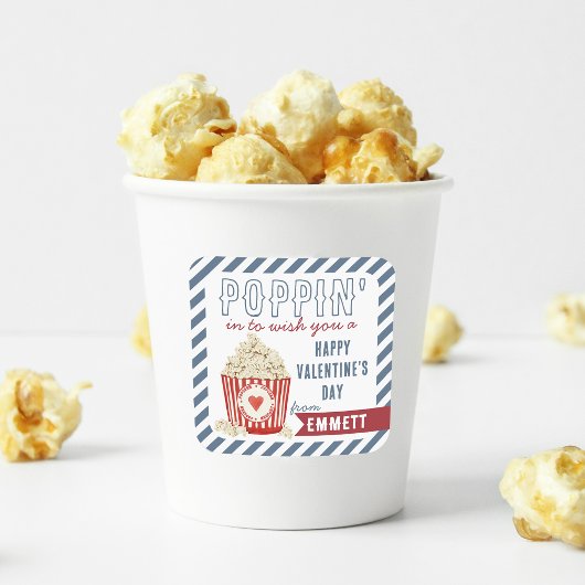 Poppin' Popcorn Classroom Valentijnsdag Vierkante Sticker