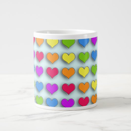Poppin Retro Hearts Extra Grote Mok (Voorkant)