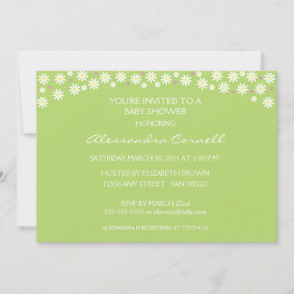Poppin' Up Daisies Baby shower Invitation Kaart
