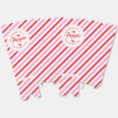 Poppin Valentijn Popcorn Box roze en rode streep Bedankdoosjes (Ongevouwen)
