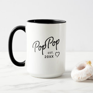 PopPop Opa Onthulling Geschat. Jaar Minimalistisch Mok