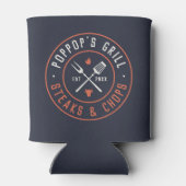 Poppop's grill, speciaal jaar ingesteld blikjeskoeler (Achterkant)