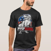 Poppopsaurus Dinosaur T Rex American Flag Family M T-shirt (Voorkant)