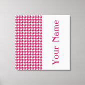 Popppy Modern Houndstooth met naam Canvas Afdruk (Voorkant)