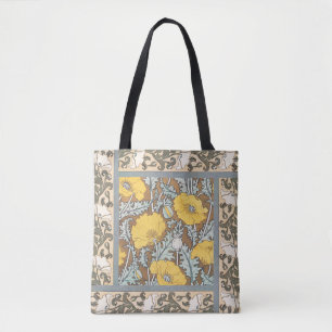 Poppy Art Illustratie Gele bloem Draagtas
