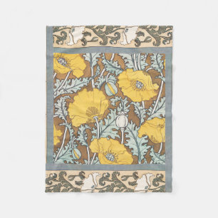 Poppy Art Illustratie Gele bloem Fleece Deken