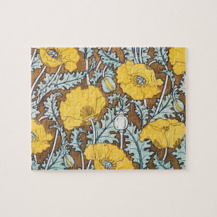 Poppy Art Illustratie Gele bloem Legpuzzel