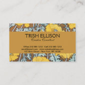 Poppy Art Illustratie Gele bloem Visitekaartje (Achterkant)